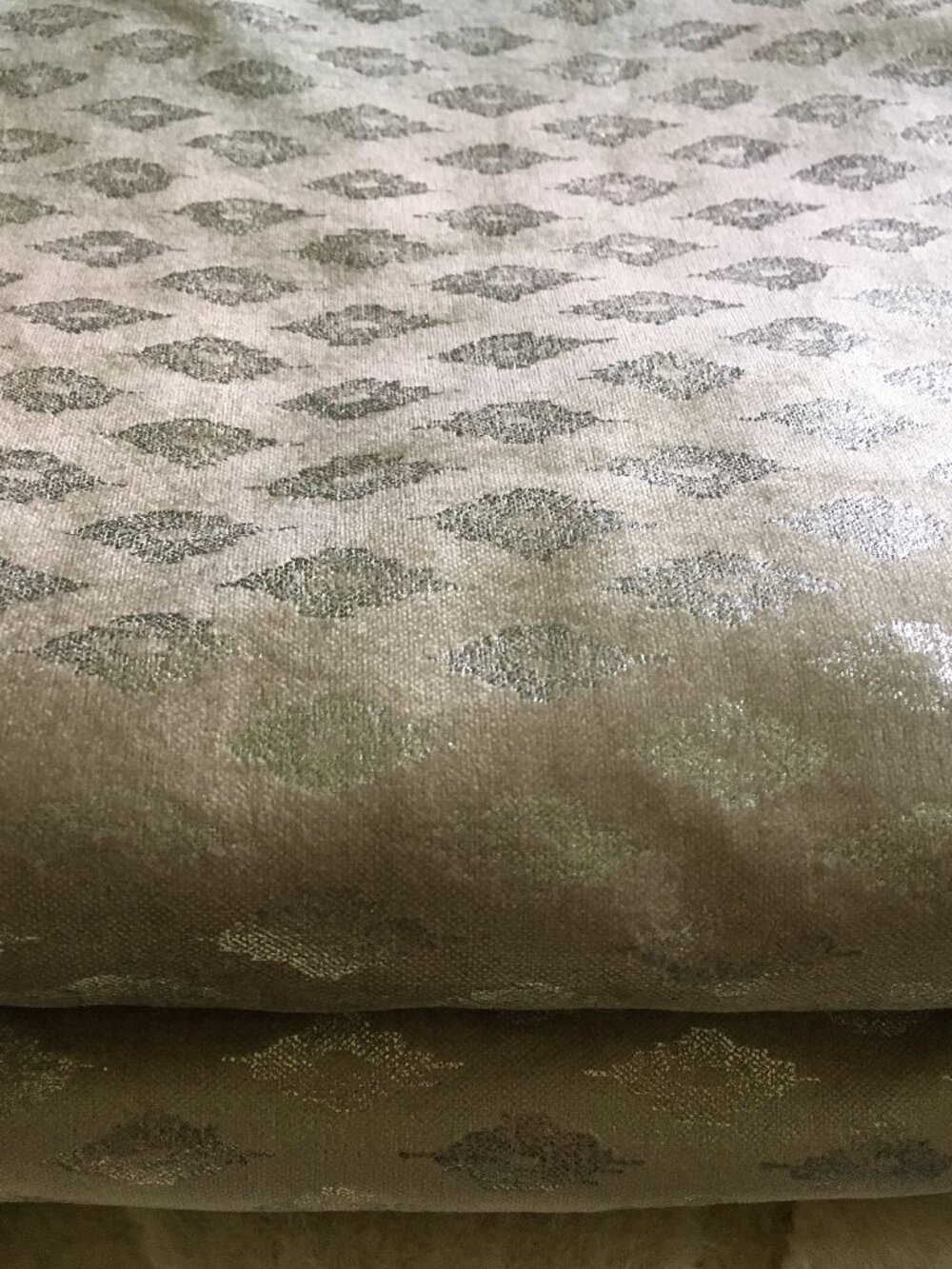 Tahari Home Luxury Metallic Diamond Jacquard Curtains Rayon Cotton Blend